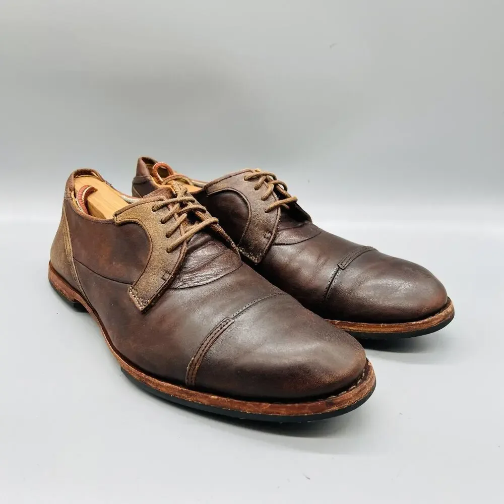 Timberland Boot Company Shoes Mens 8 Brown Leather Cap Toe Derby Oxford Dress